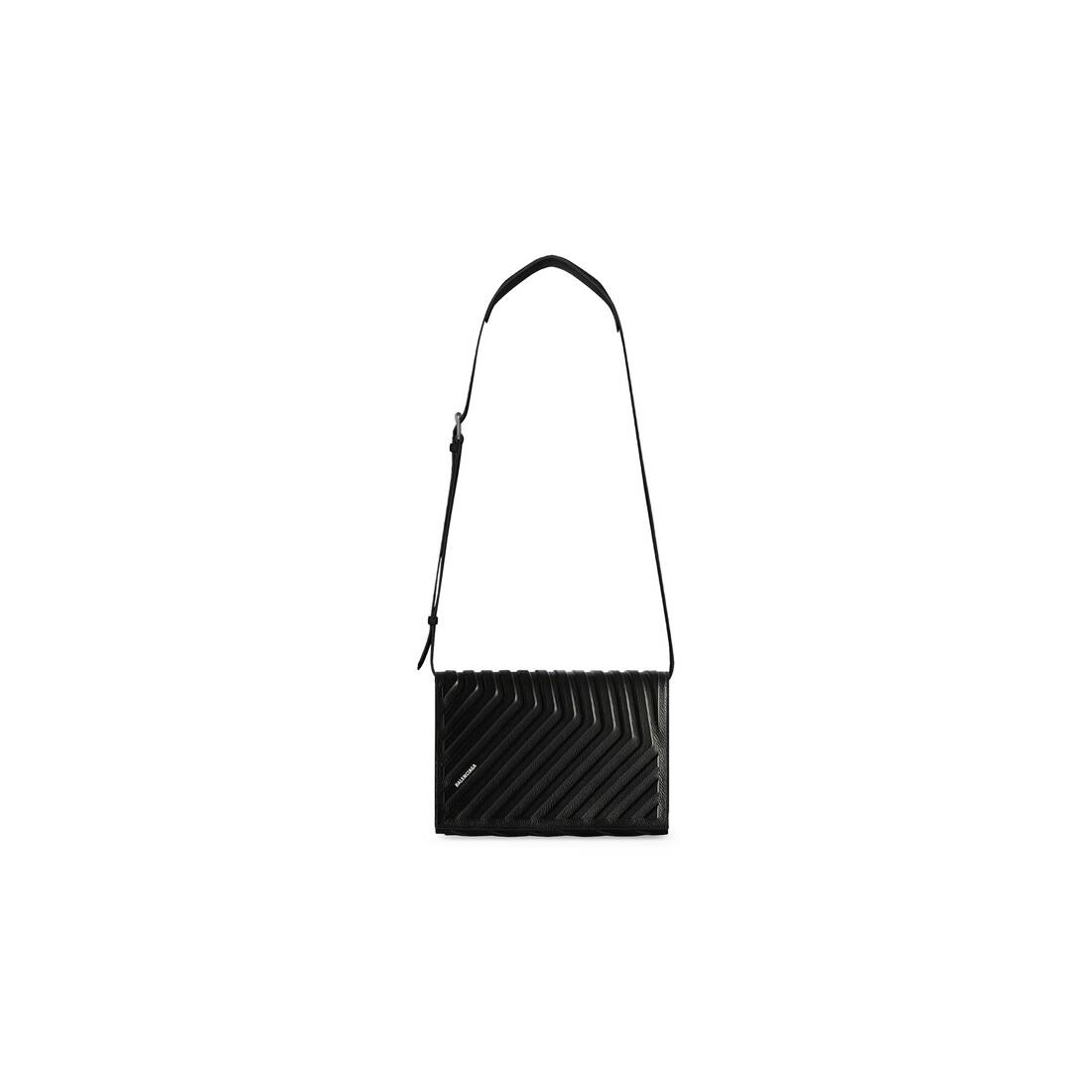 Men's Car Flap Bag With Strap in Black - 1