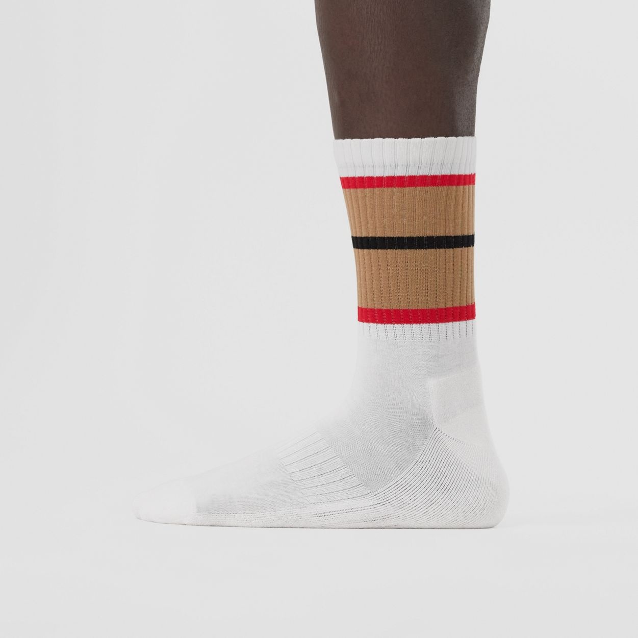 Stripe Detail Stretch Cotton Blend Socks - 4