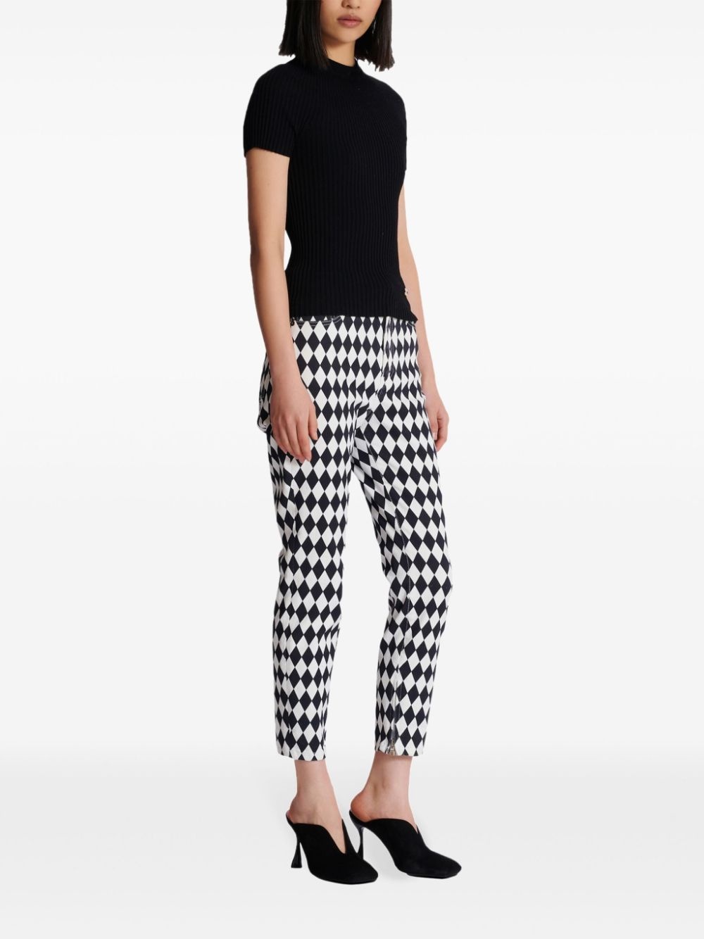 logo-plaque ribbed knit top - 3