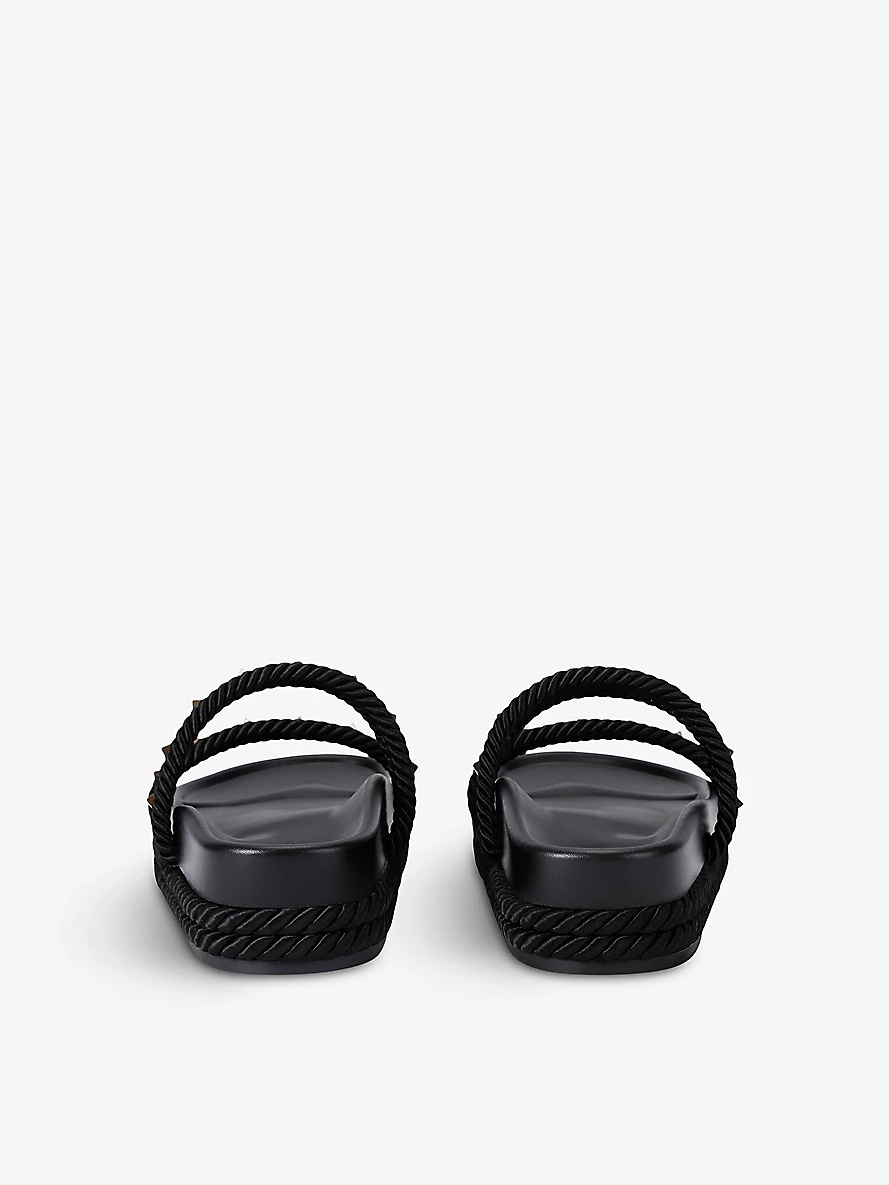 Rockstud leather espadrille sandals - 4