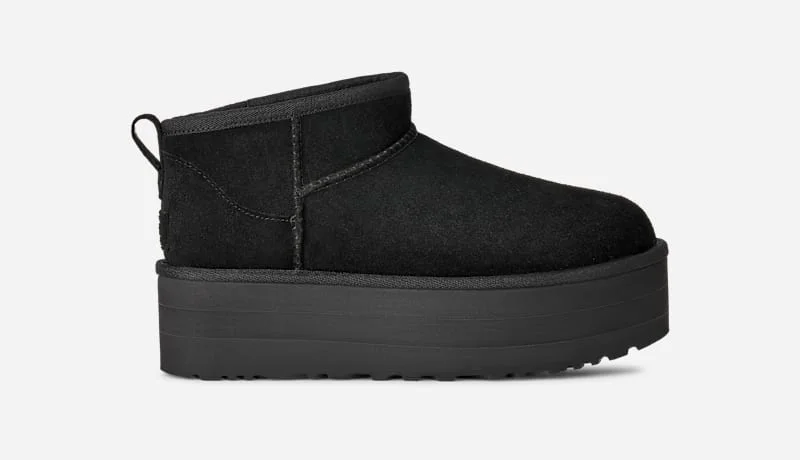 ® Women's Classic Ultra Mini Platform Suede Classic Boots in Black - 1