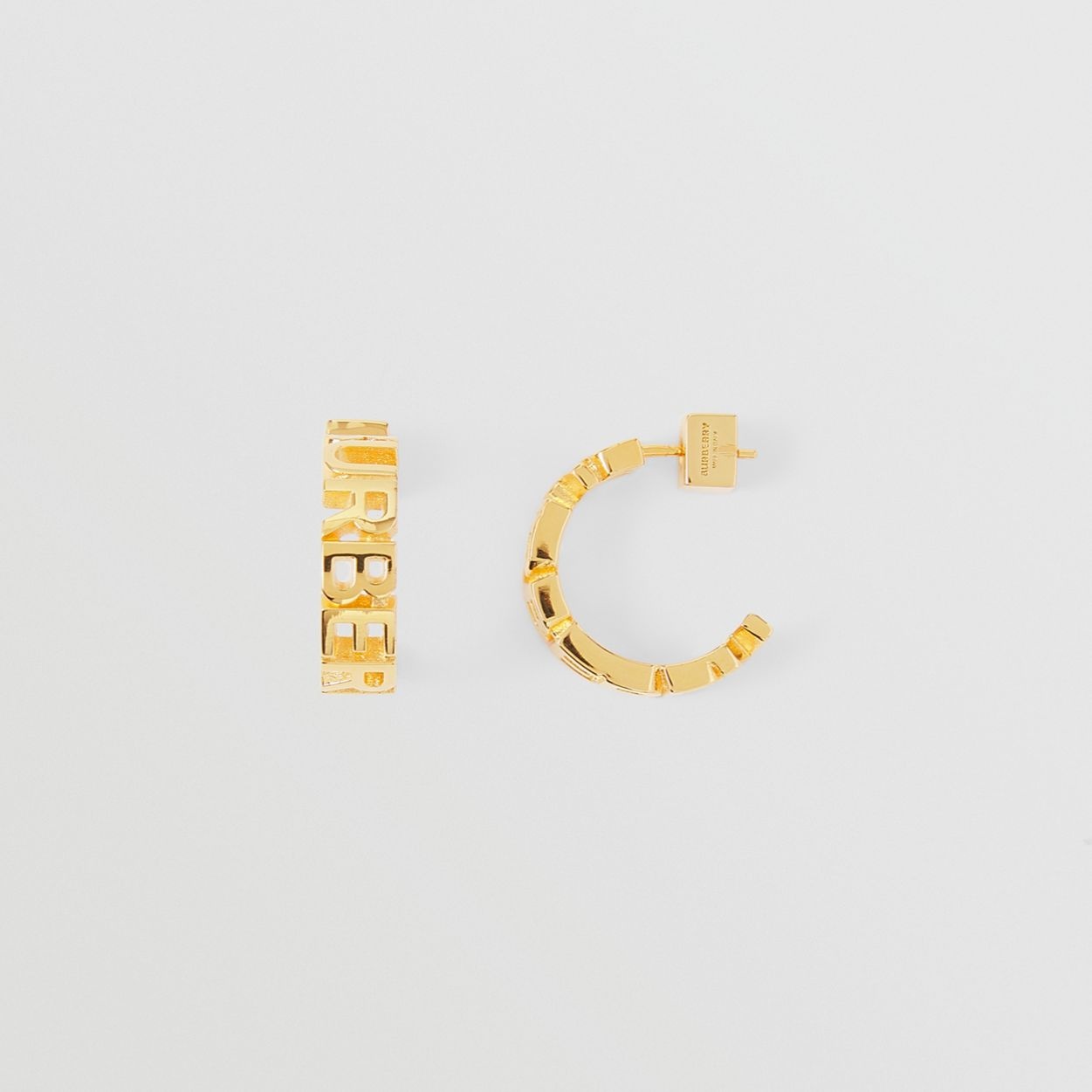 Gold-plated Logo Hoop Earrings - 4