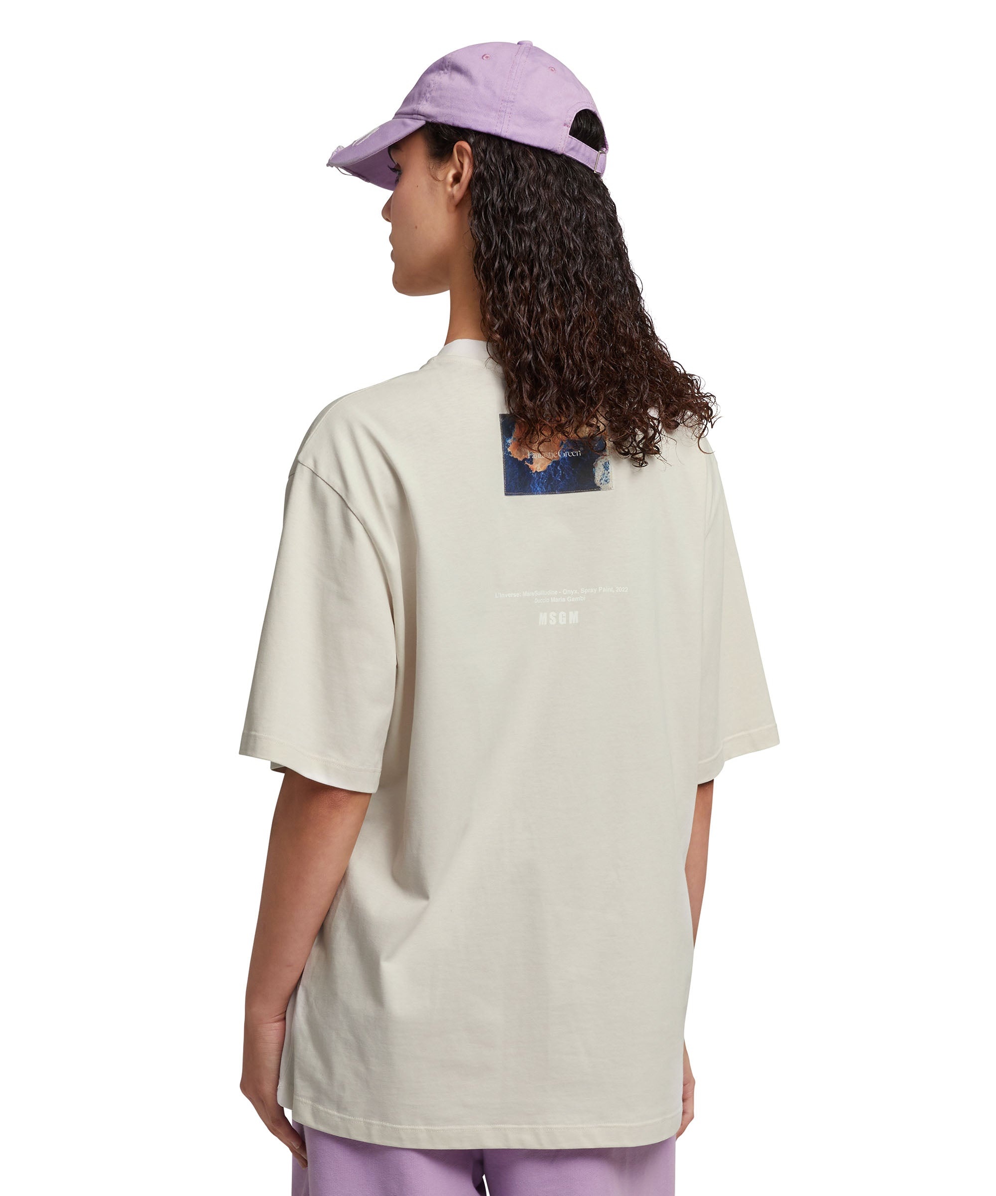 Gabardine cotton baseball cap with distressed effect and embroidered label - 3