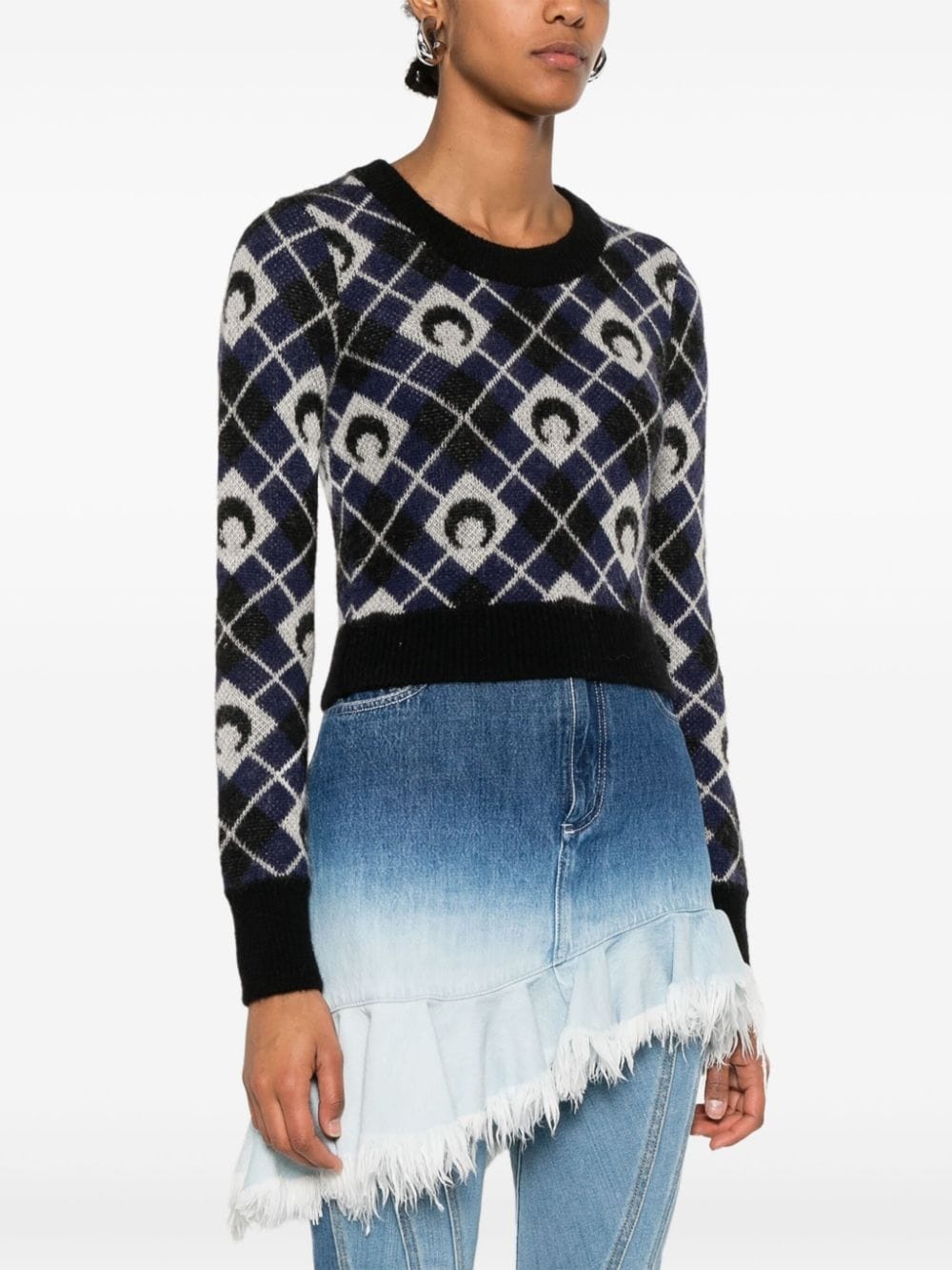 Moon argyle-knit sweater - 3