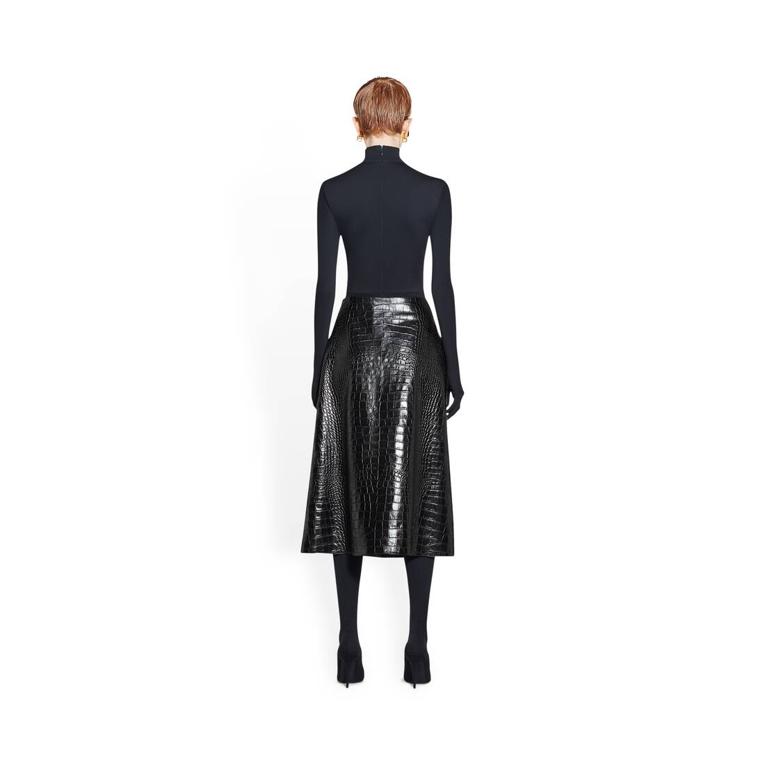 Women's A-line Skirt in Black - 4