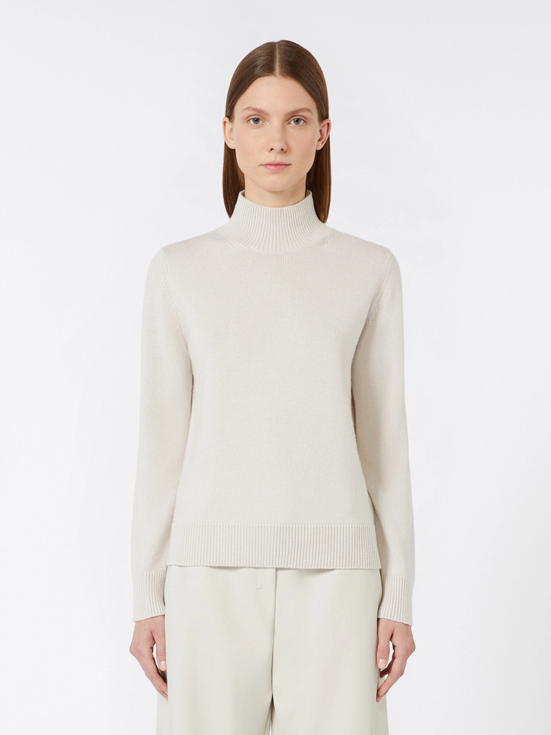FRAGOLA Wool and cashmere polo-neck sweater - SAND 3