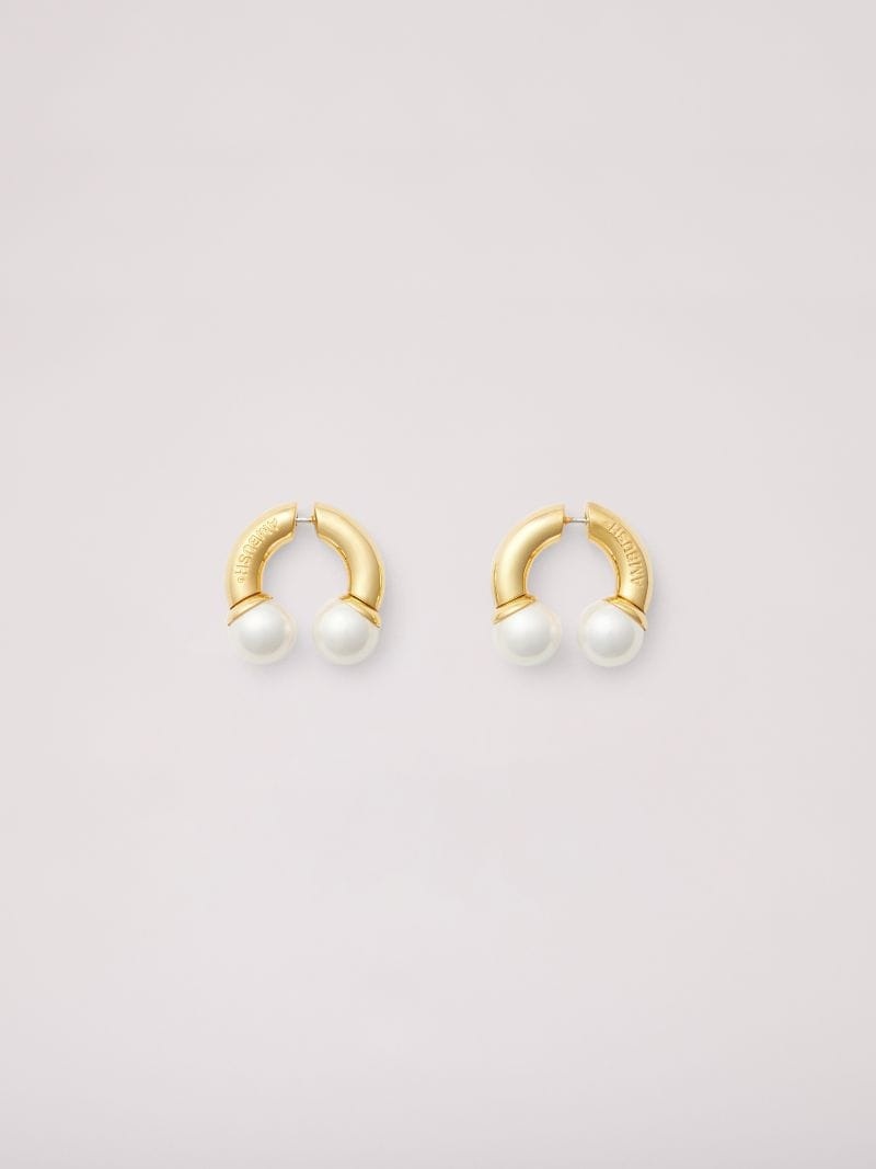 Pearl Barbell Earrings - 1