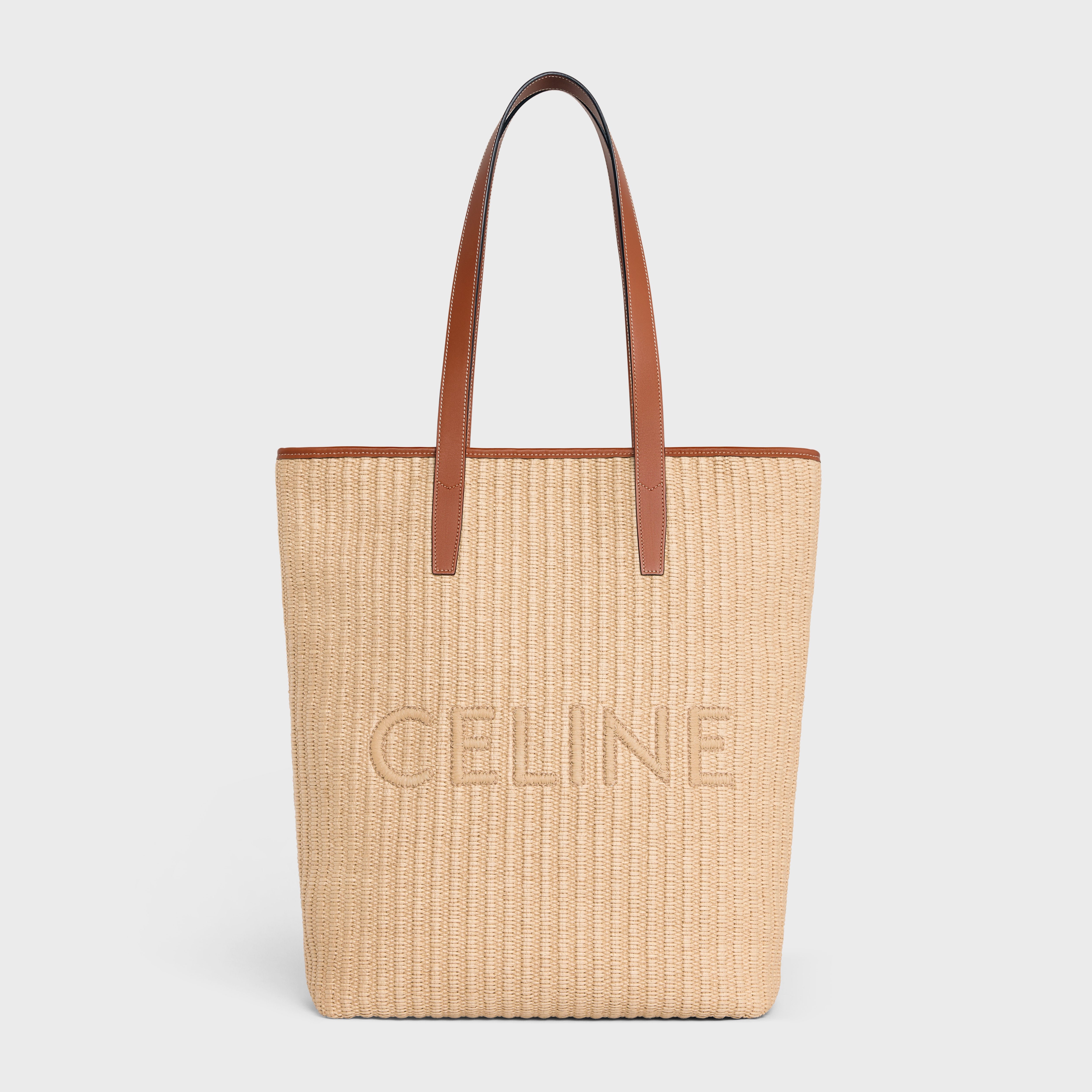 MUSEUM BAG in RAFFIA EFFECT TEXTILE WITH CELINE EMBROIDERY - 5