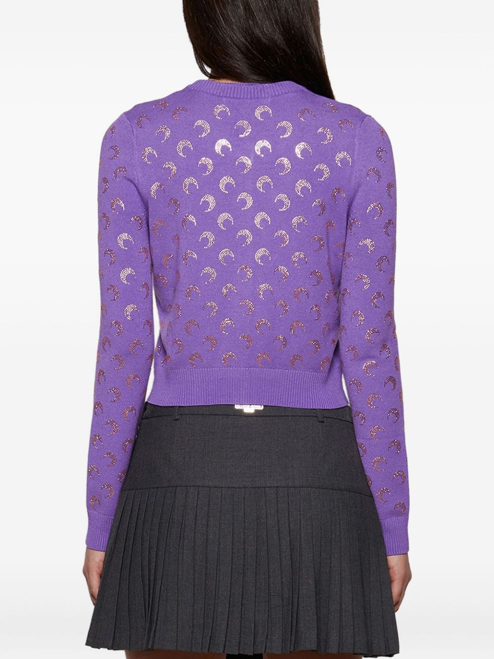 moon-pattern long-sleeve cardigan - 5