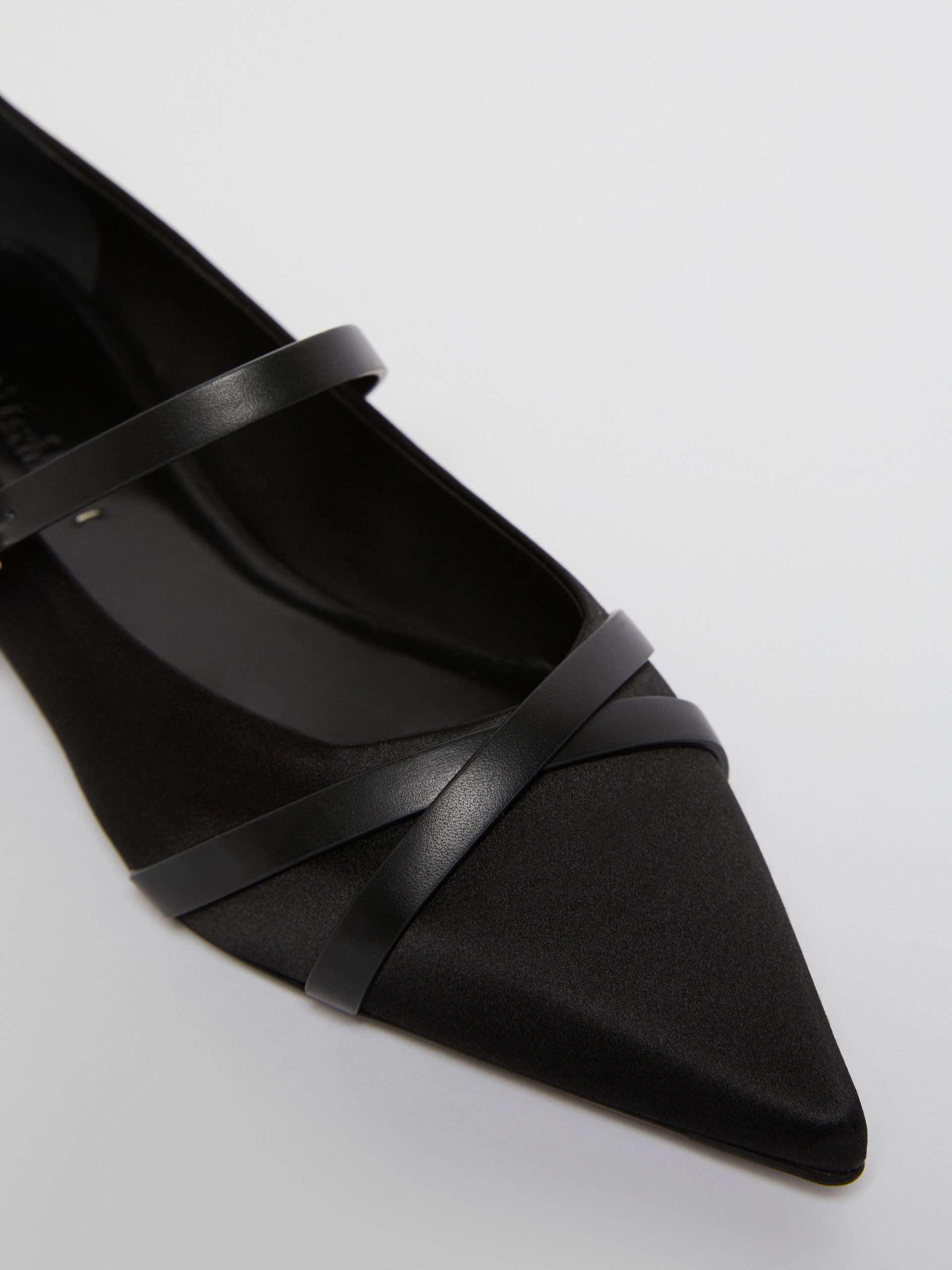 SATINFLAT Satin and leather ballerinas - 4