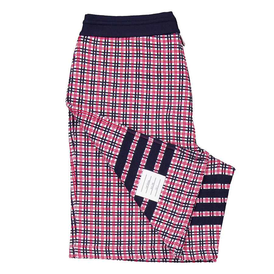 Thom Browne Cotton Check Jacquard 4-Bar Sweatshorts - 7