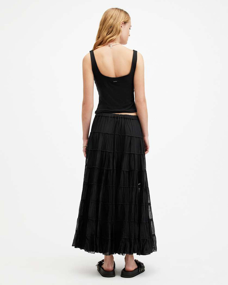 EVA ELASTICATED WAIST TIERED MAXI SKIRT 1
