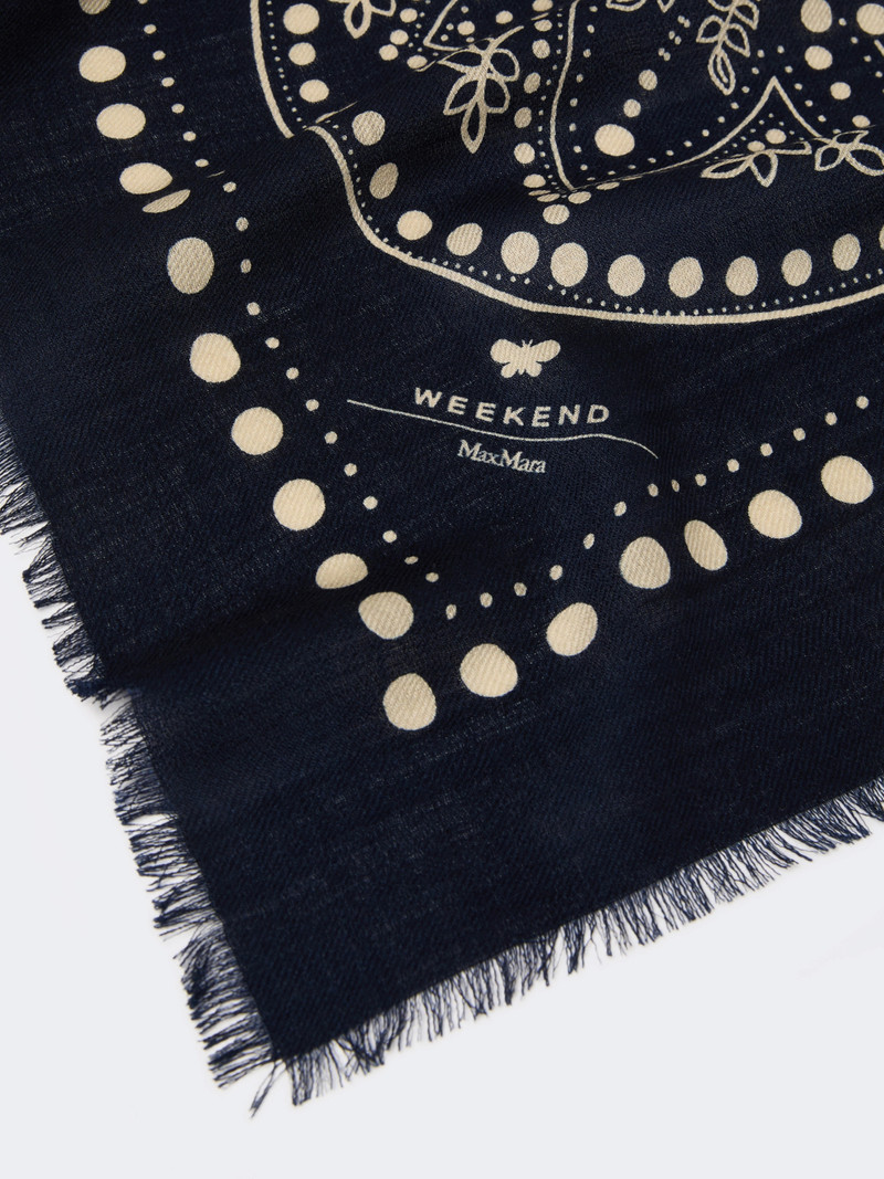 EDUCATA Wool and silk stole - MIDNIGHTBLUE 3