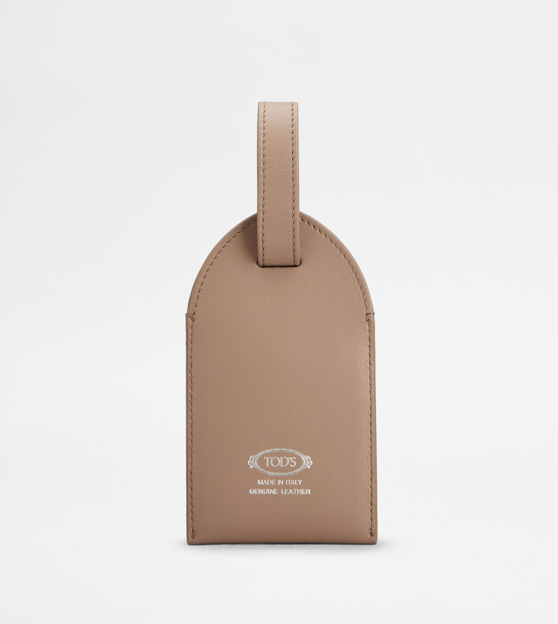 ADDRESS TAG IN LEATHER - BEIGE - 2