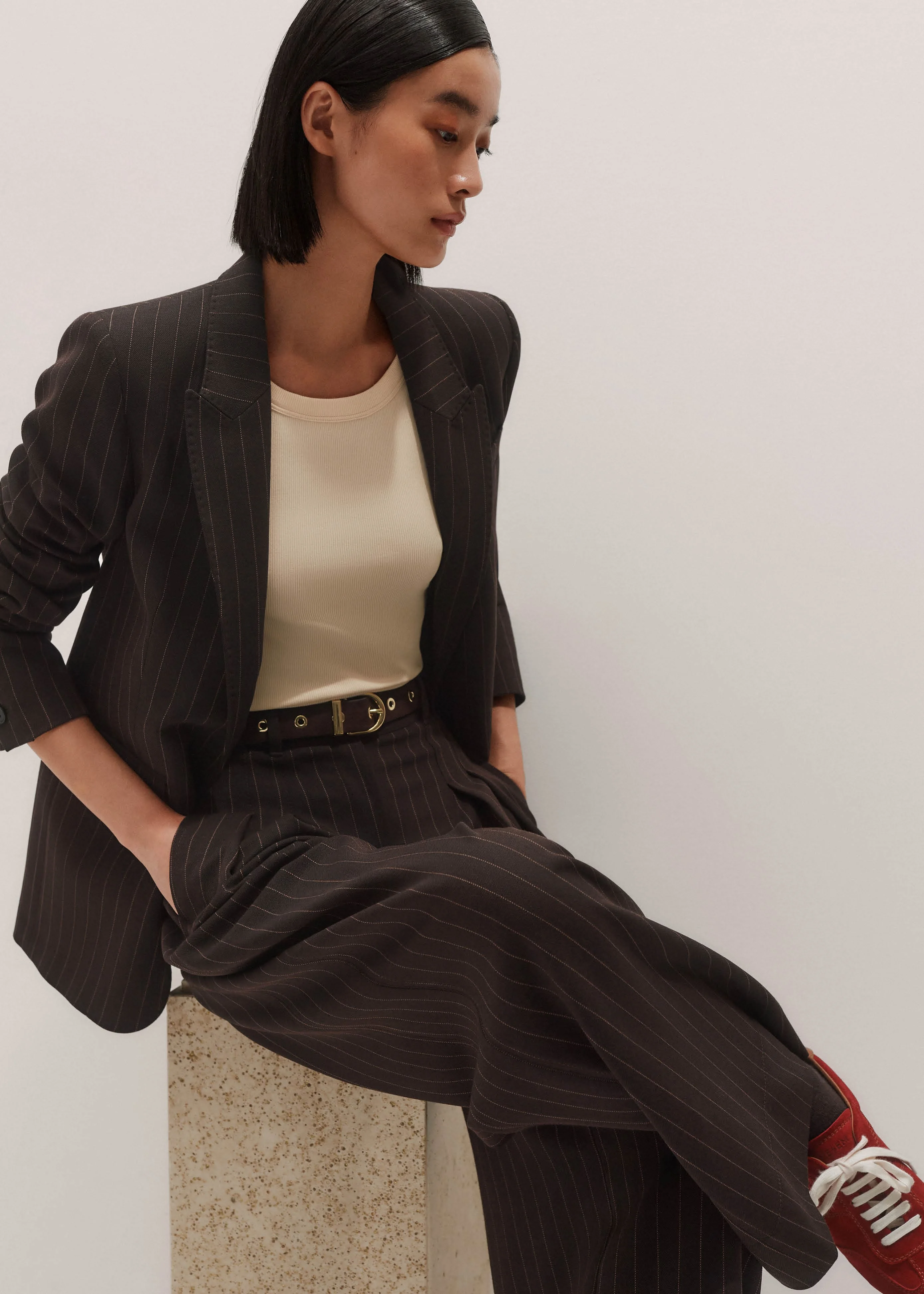 Sharp Shoulder Blazer - 1