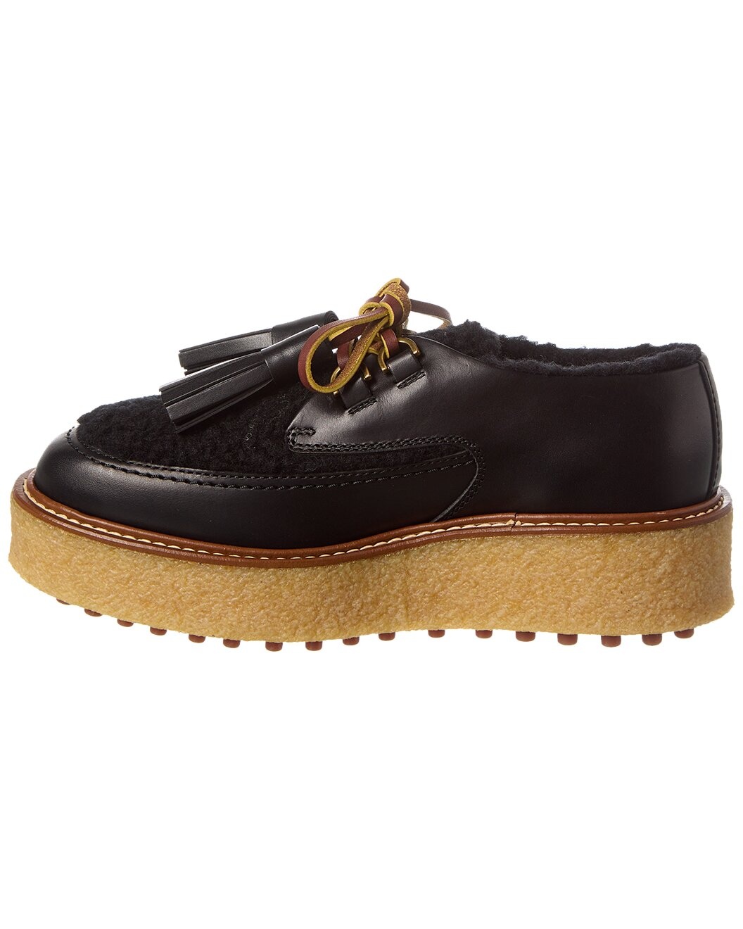 TOD’s Leather & Shearling Platform Loafer - 2