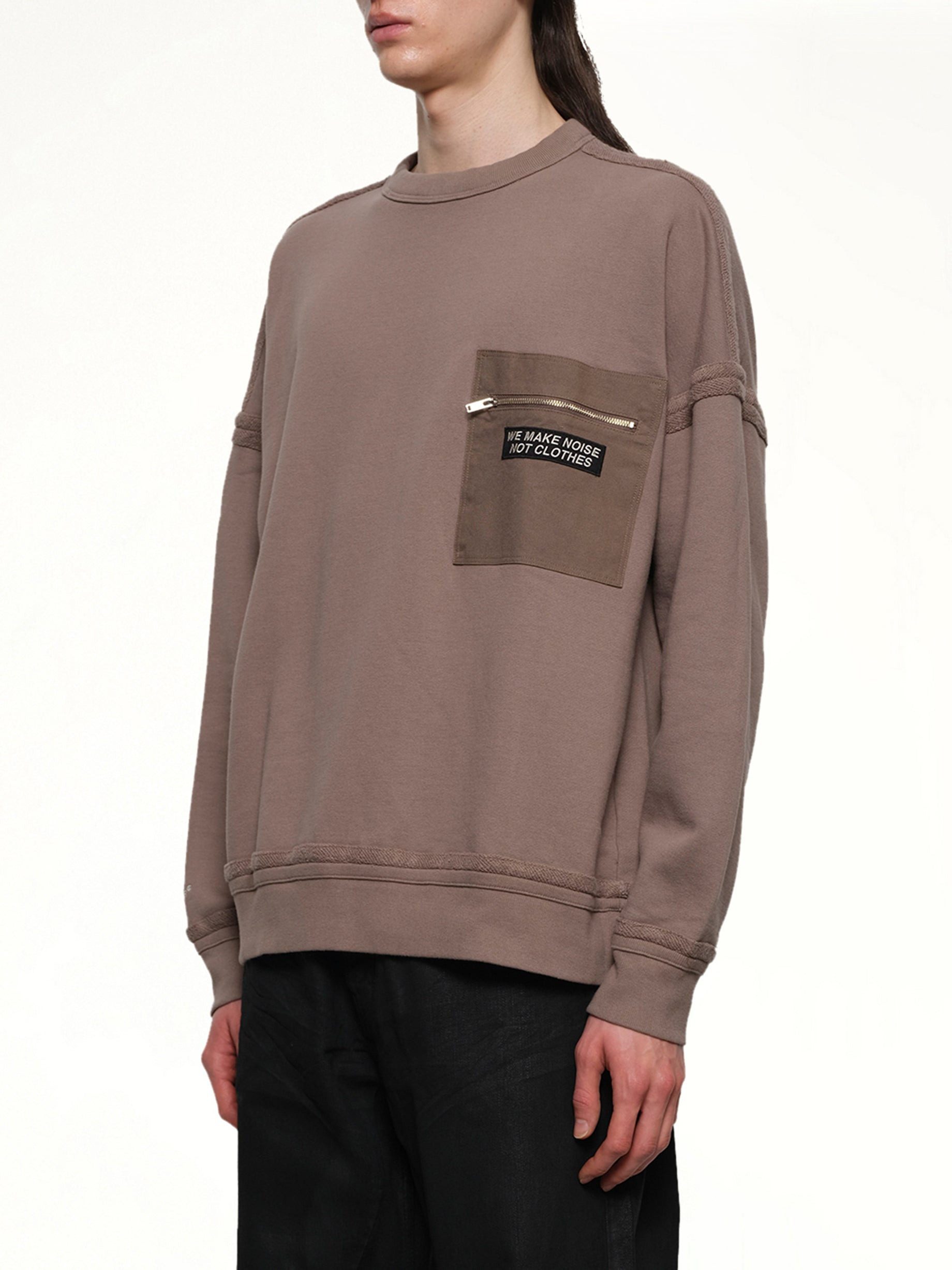 Pocket Sweatshirt in Gray Beige - 3