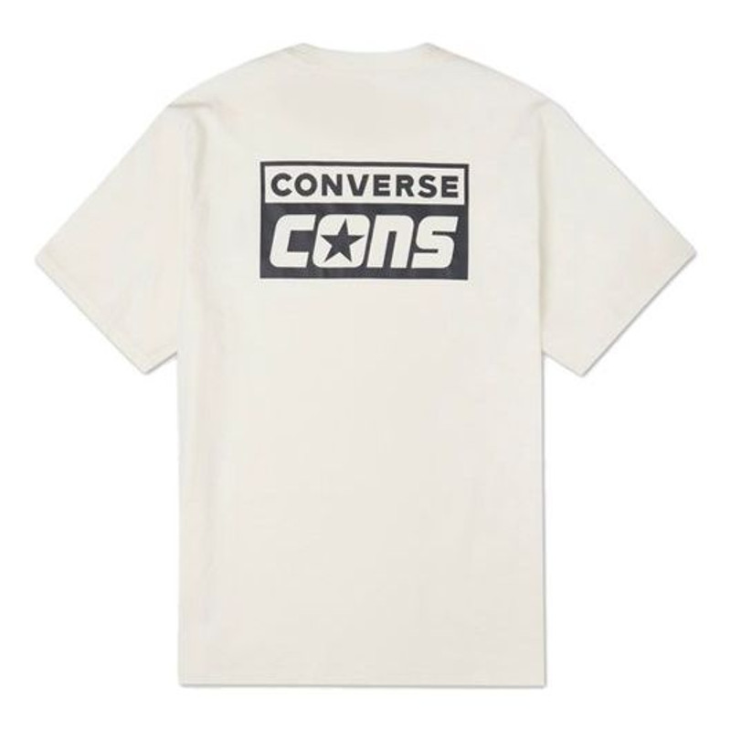 Converse Converse Alphabet Logo Printing Retro Casual Short Sleeve Cream Yellow 10021134-A05 outlook