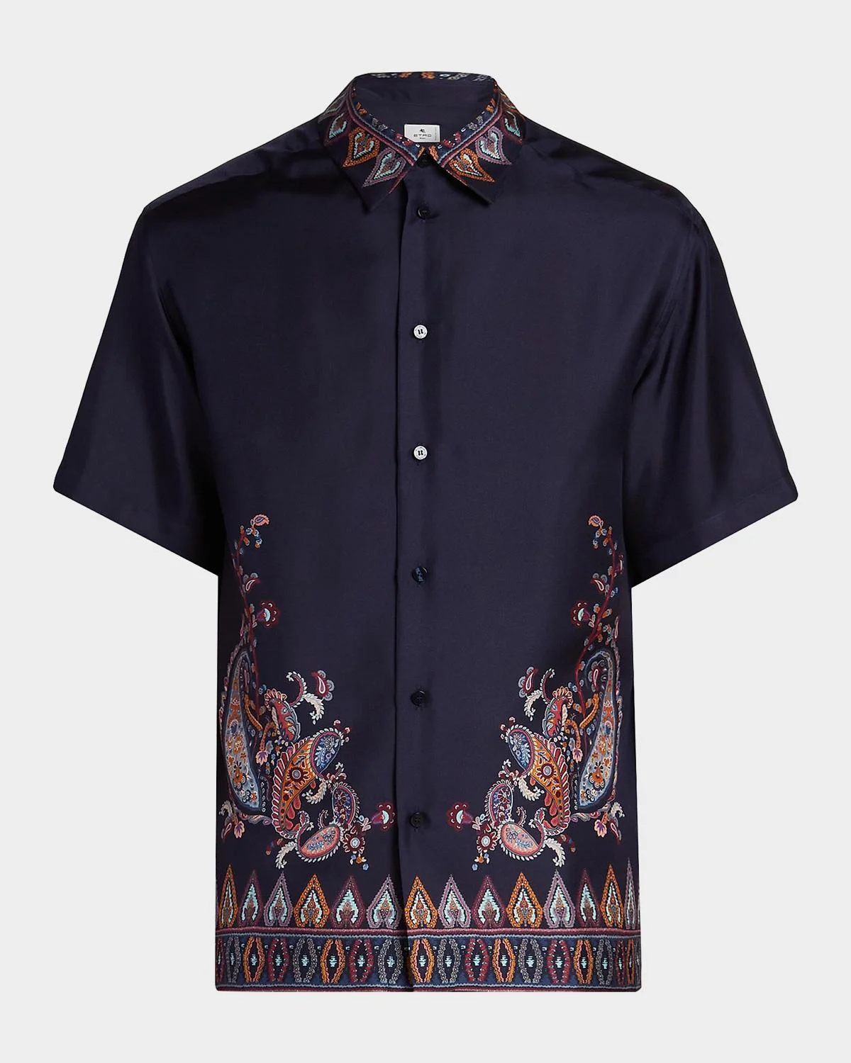 Men's Men's Silk Paisley Short-Sleeve Shirt - 1