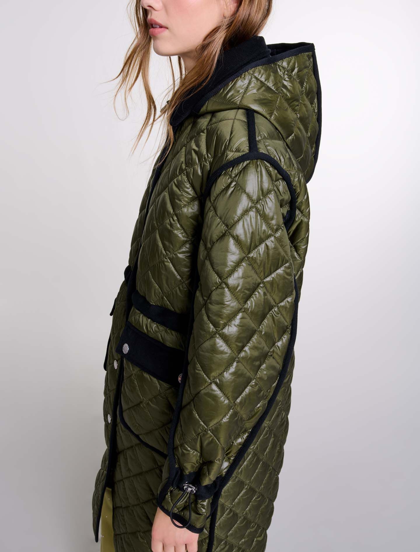 Contrast quilted puffer jacket - 8