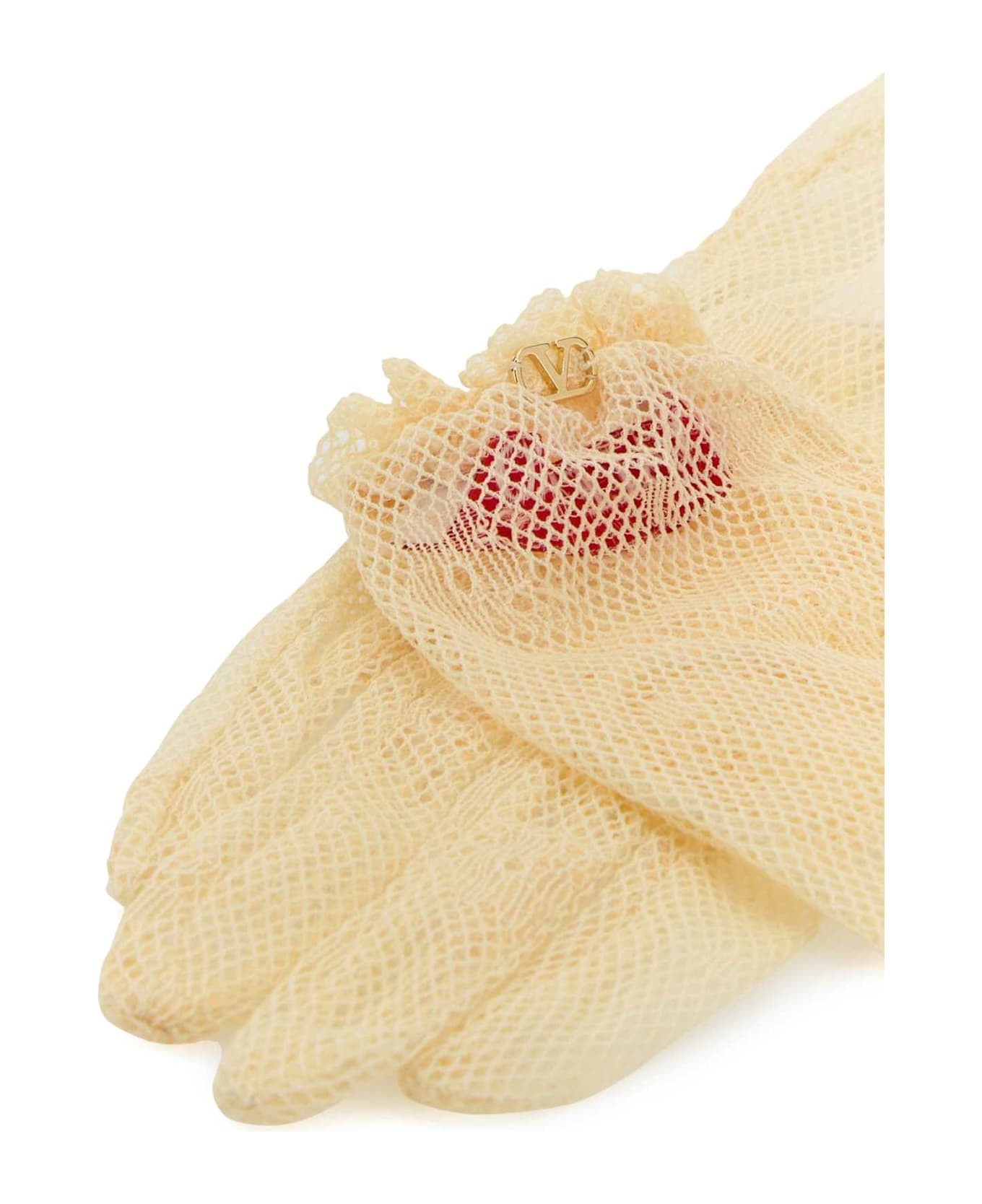 Cream Mesh Gloves - 2
