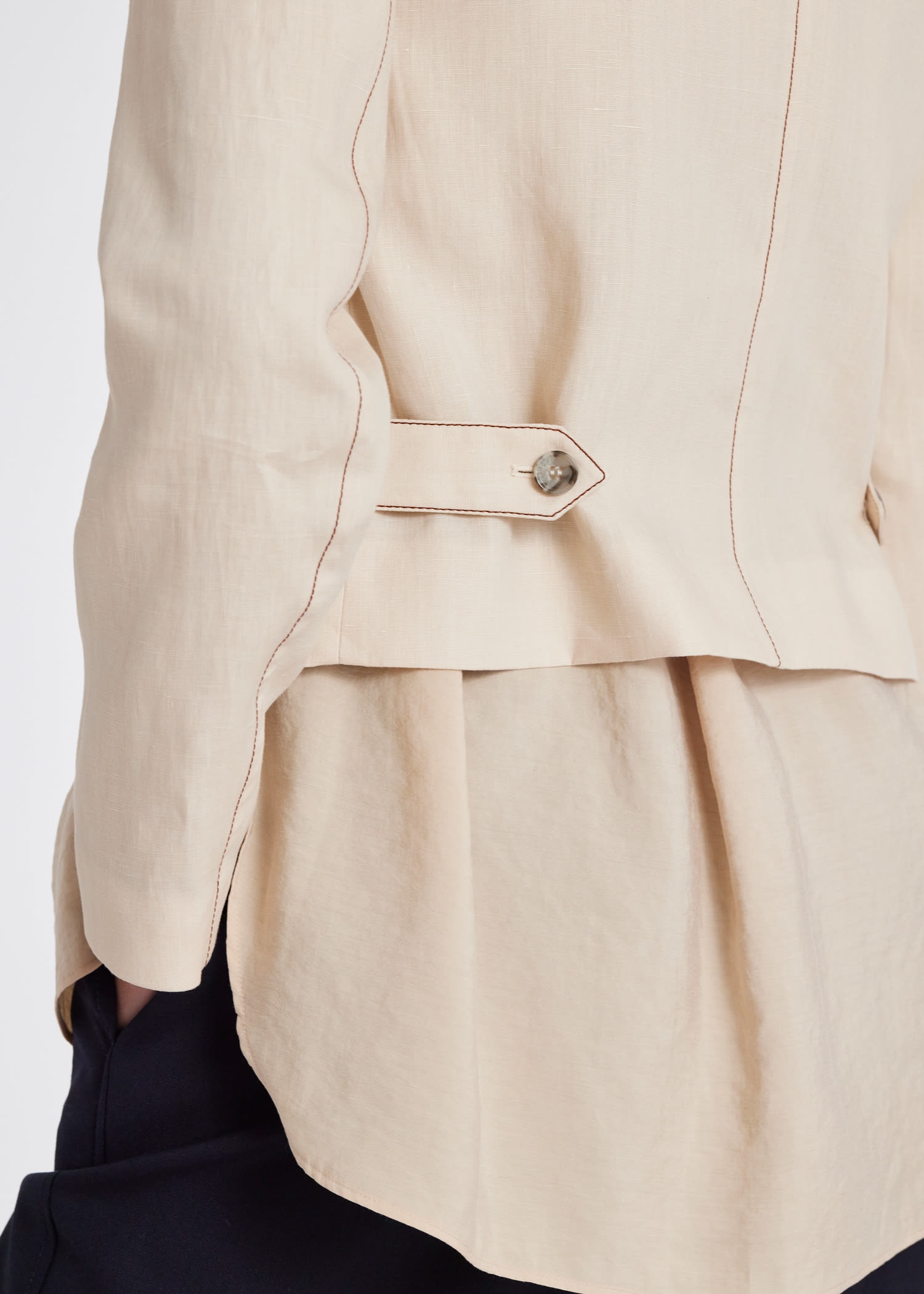 Linen Cropped Jacket - 7