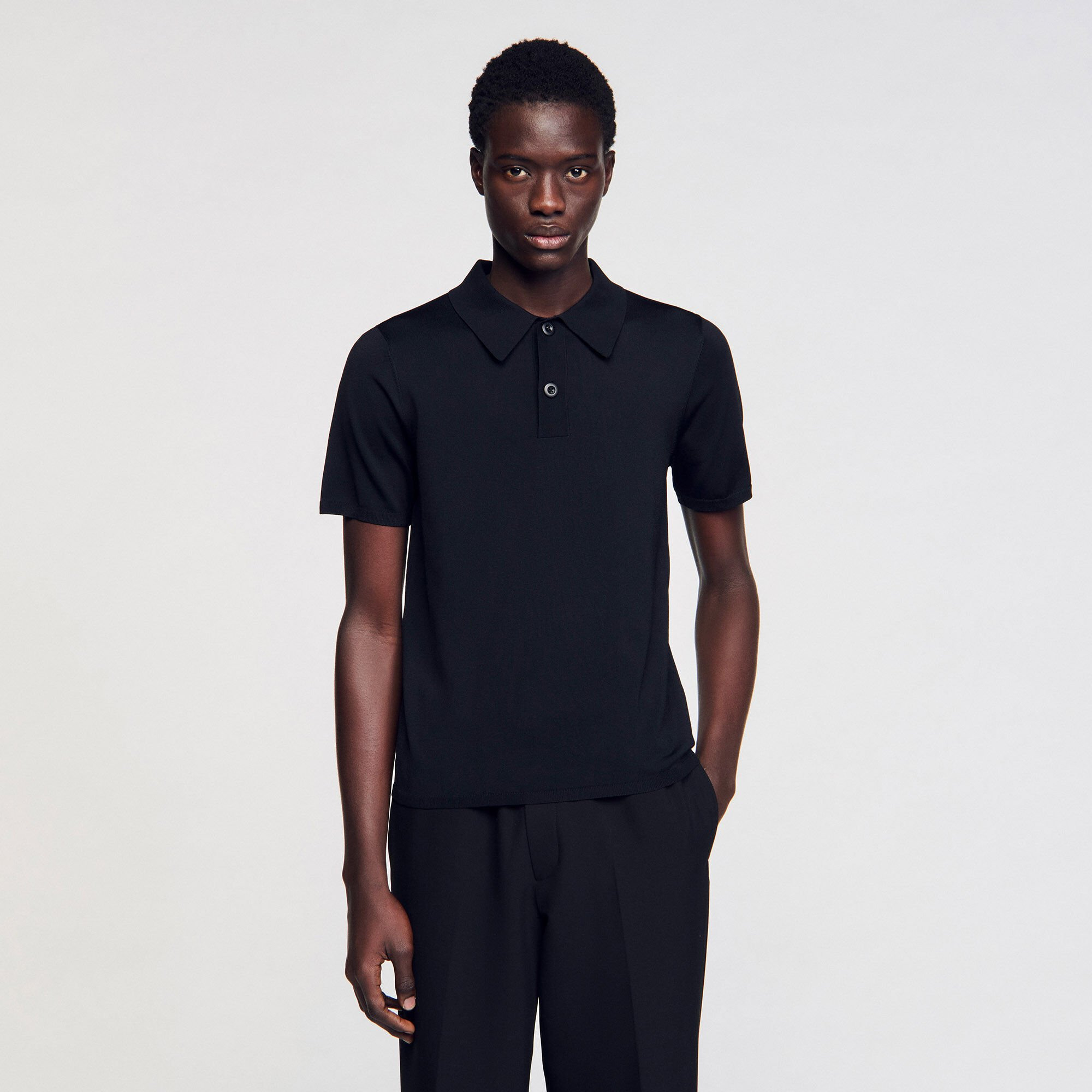 SHORT-SLEEVE KNITTED POLO SHIRT - 5