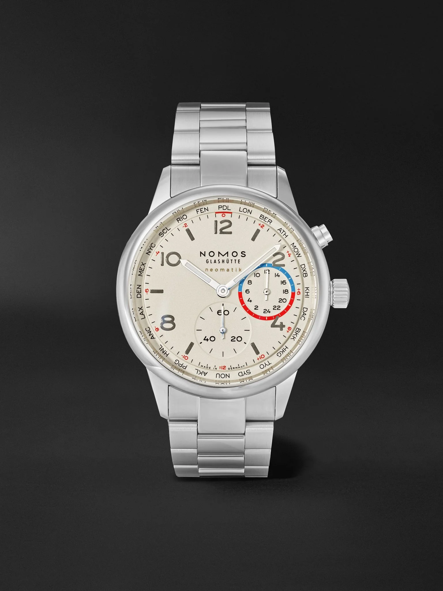 Club Sport Neomatik Worldtimer Automatic Chronograph Stainless Steel Watch, Ref. 792 White - 1