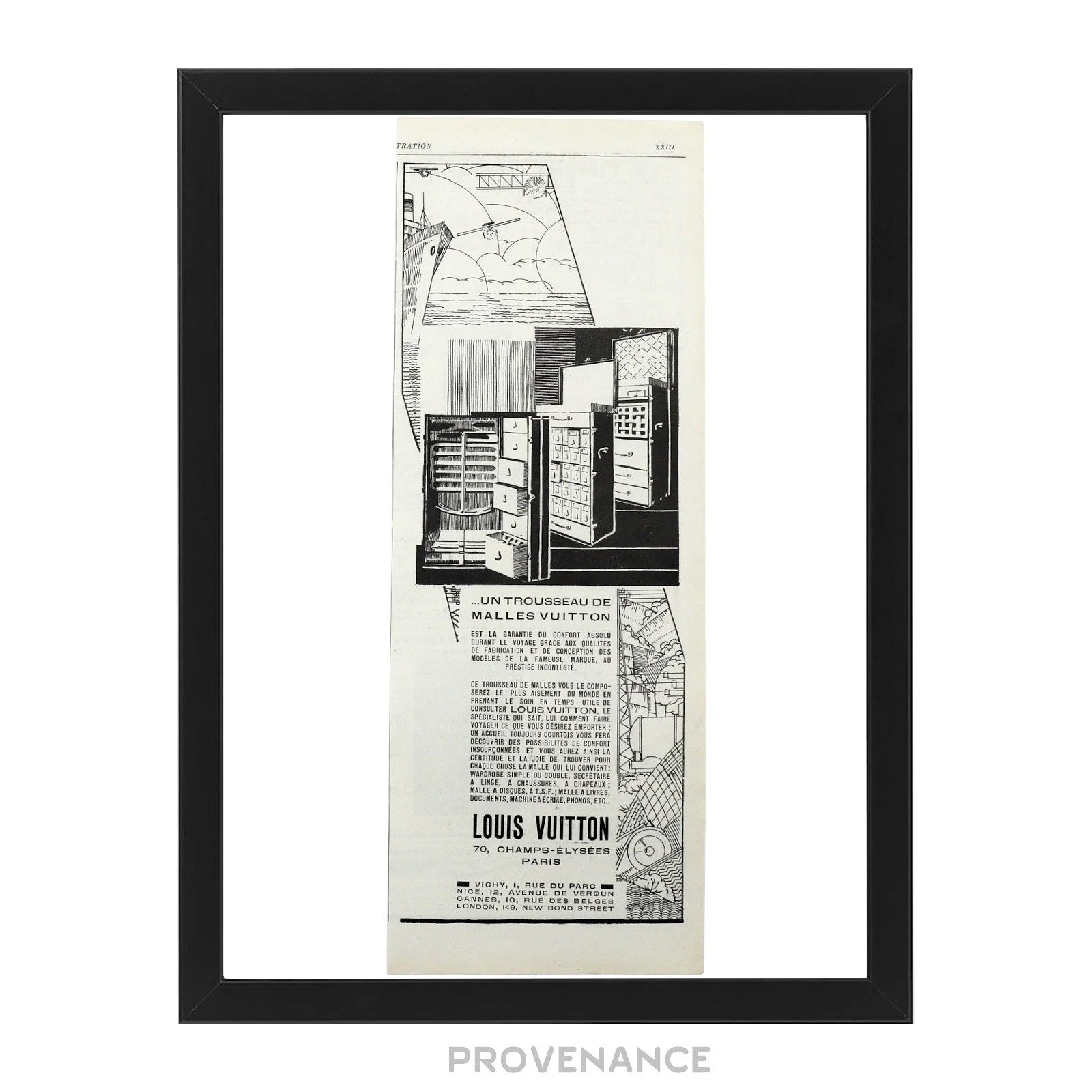 Louis Vuitton Antique Vintage Newsprint Ad - Trunks - 1