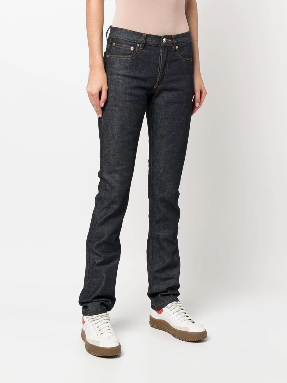 contrasting-stitch detail jeans - 3