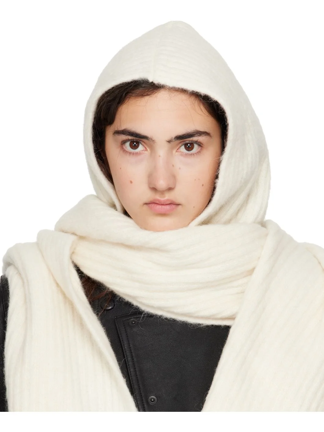 Off-White Hooded Alpaca Scarf - 1