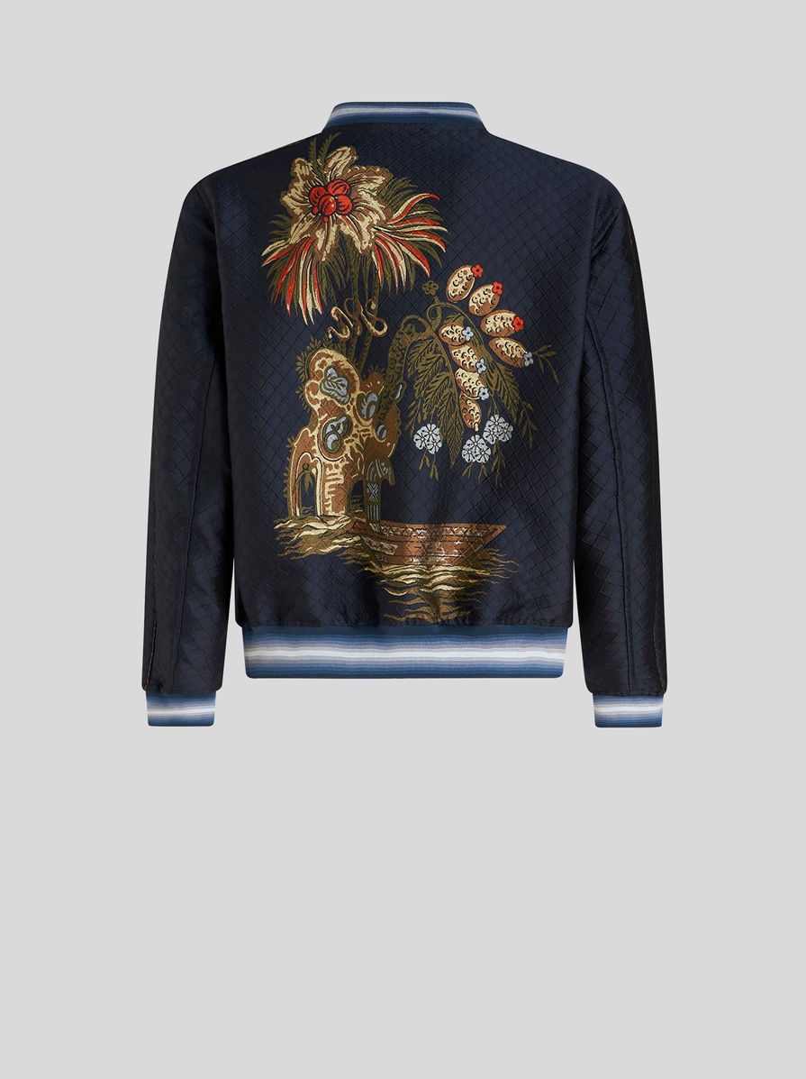 BOMBER JACKET WITH INTARSIA PATTERN - 5