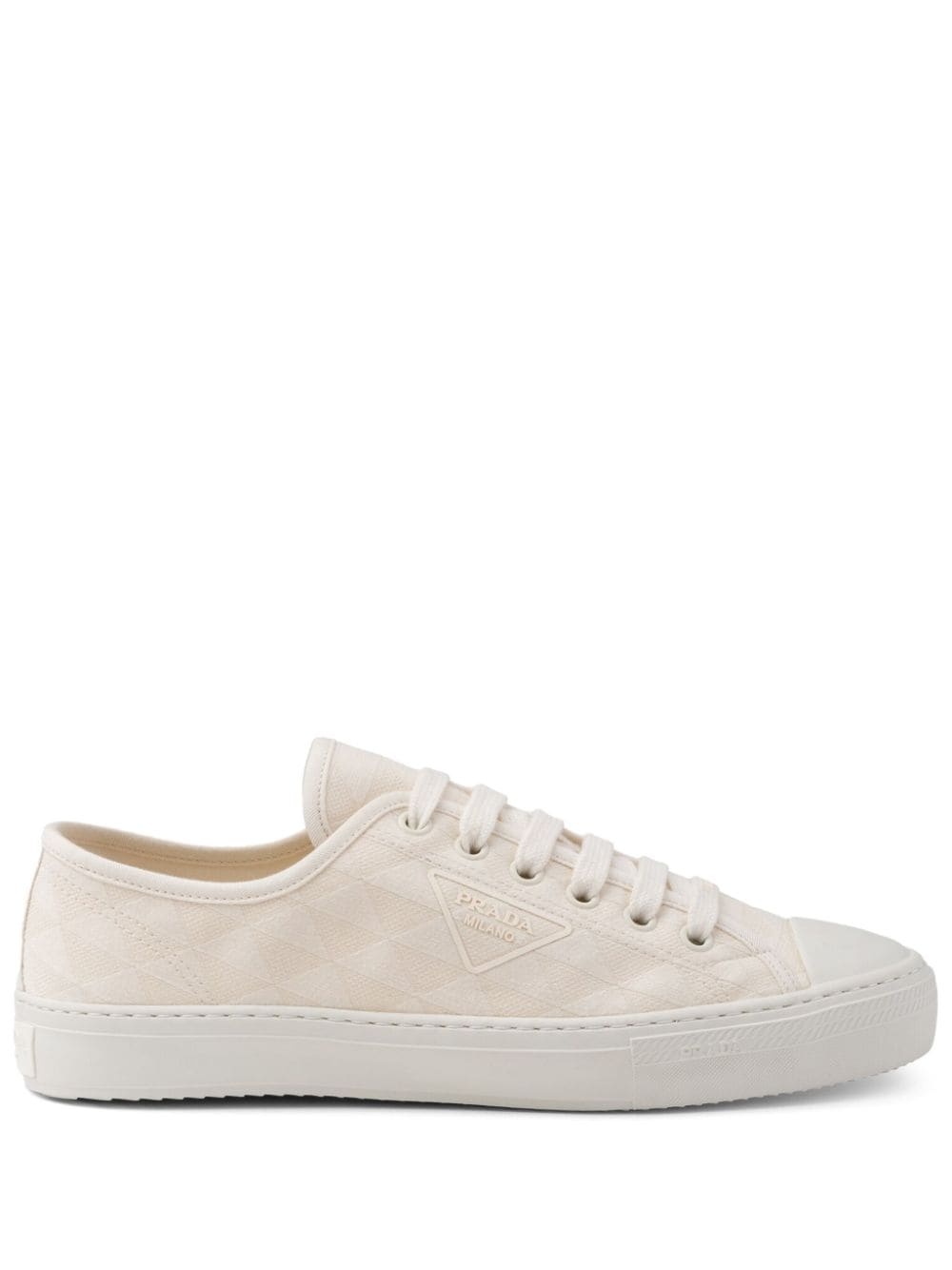 Triangle-logo lace-up sneakers - 1