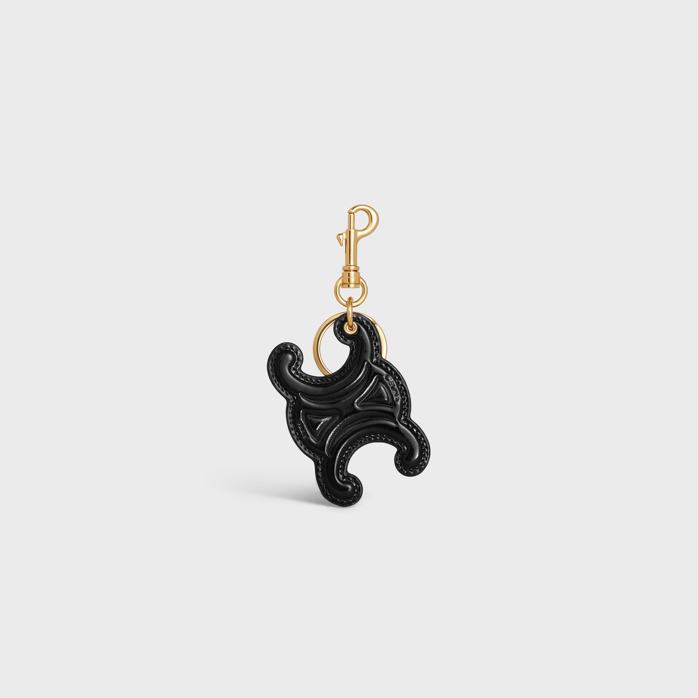 KEYRING TRIOMPHE CHARM in PATENT CALFSKIN with GOLD FINISHING - 3