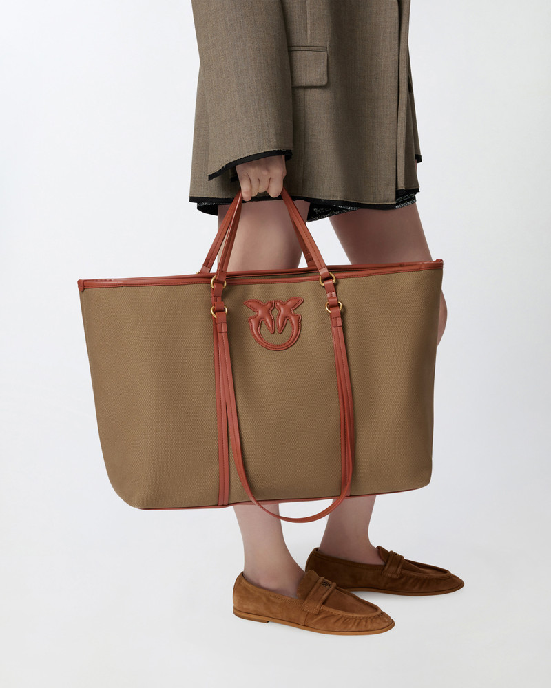 MAXI SHOPPER BAG IN RECYCLED CANVAS WITH DOUBLE HANDLES 5