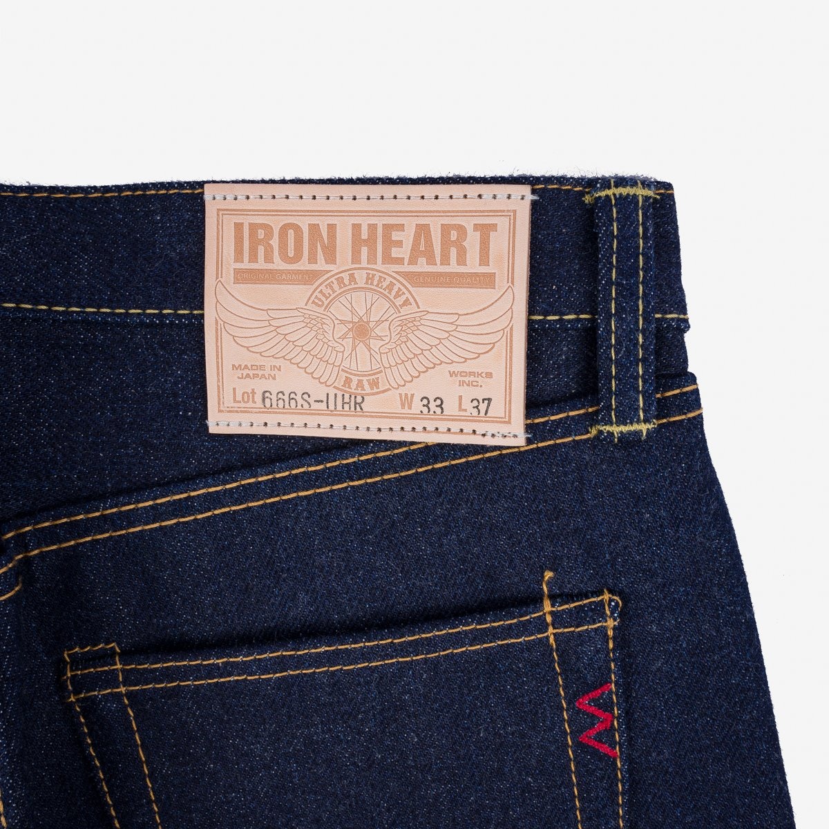 IH-666S-UHR 21/23oz Ultra Heavy Raw Selvedge Denim Slim Straight Indigo - 3