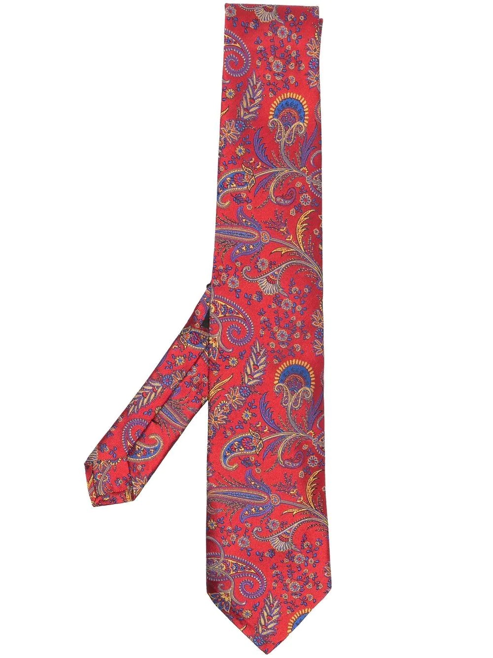 paisley print silk tie - 1