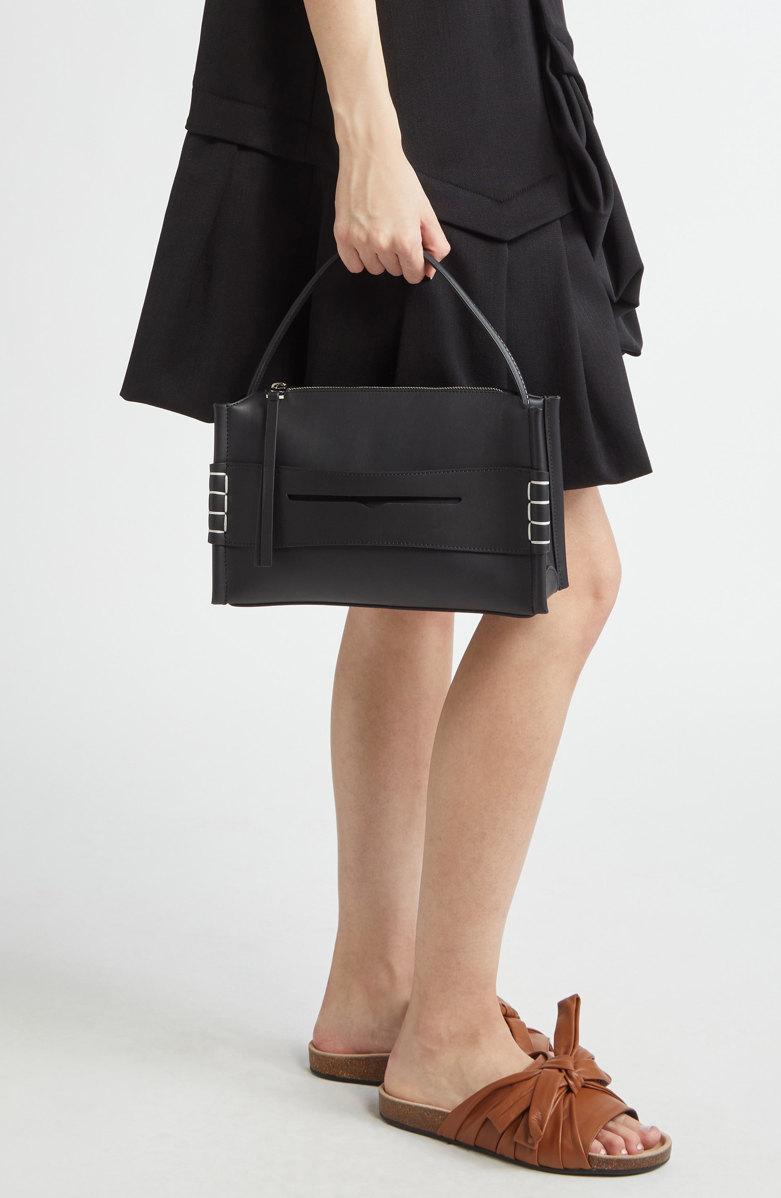 JW Anderson Loafer Leather Top Handle Bag in Black at Nordstrom - 2