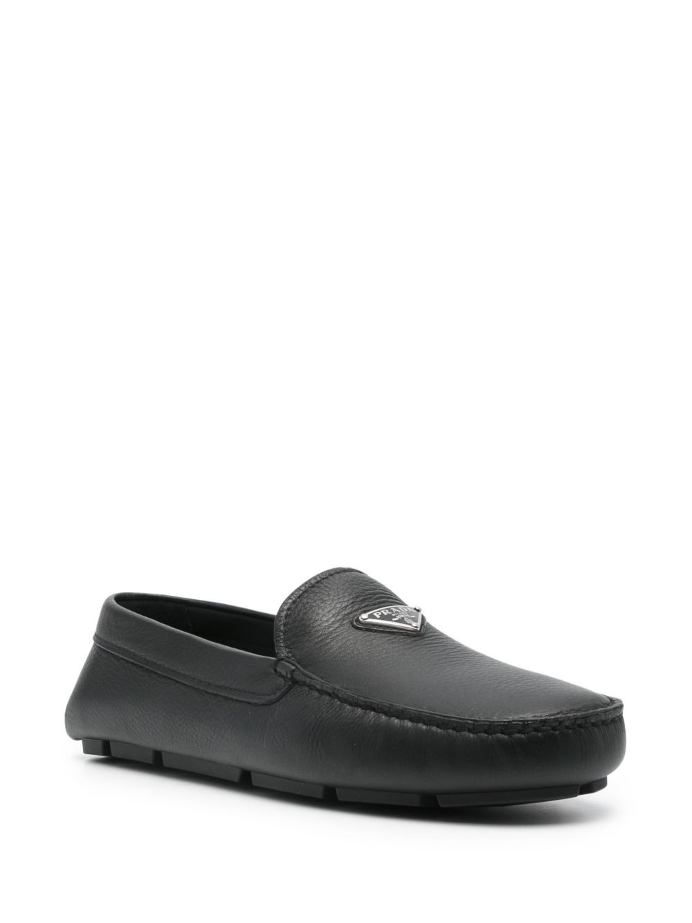 triangle-logo leather loafers - 2