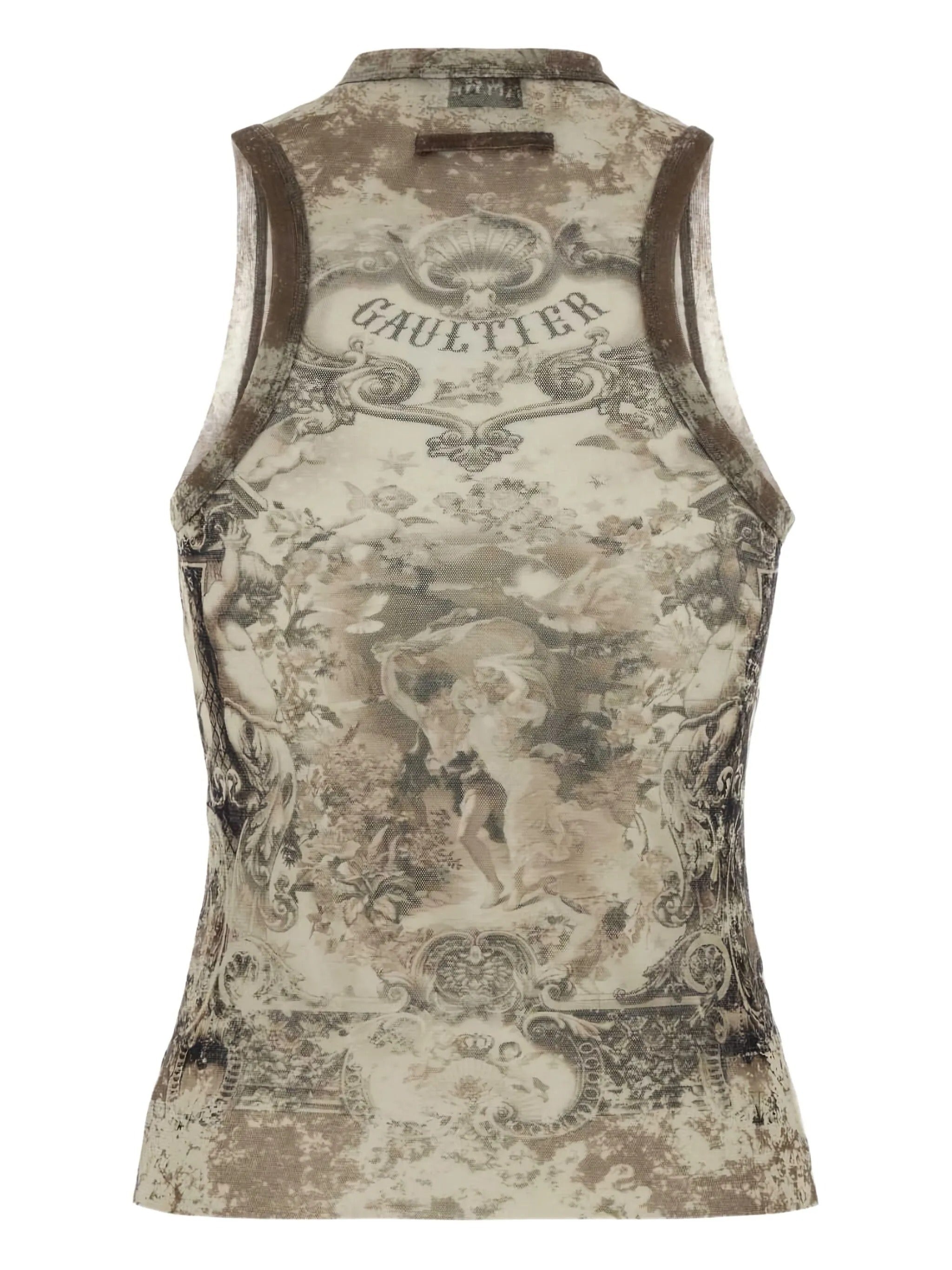 JEAN PAUL GAULTIER - Women Mesh Printed "Médaillon" Tank Top - 1