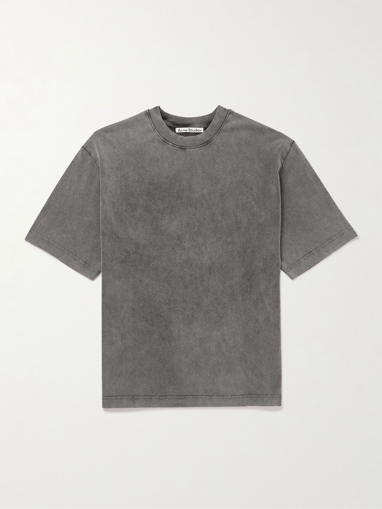 Extorr Logo-Appliquéd Garment-Dyed Cotton-Jersey T-Shirt Gray - 1
