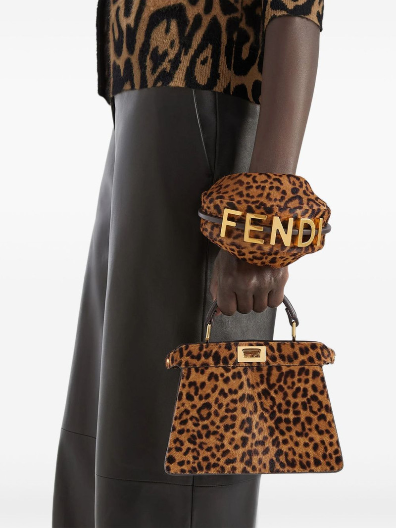 FENDI petite Peekaboo ISeeU leopard-print tote bag outlook