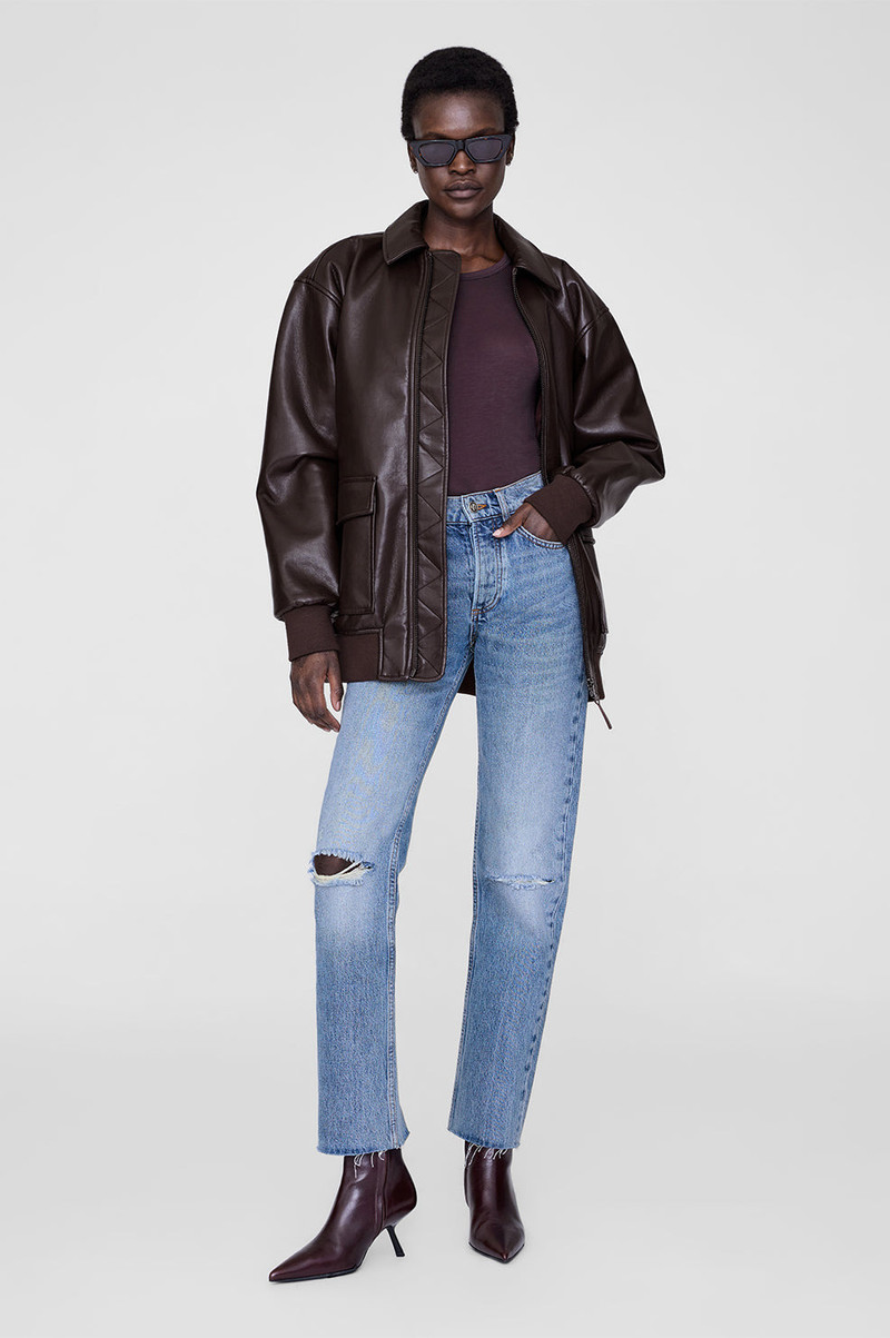 ANINE BING Kelanie Jacket - Deep Brown Recycled Leather outlook