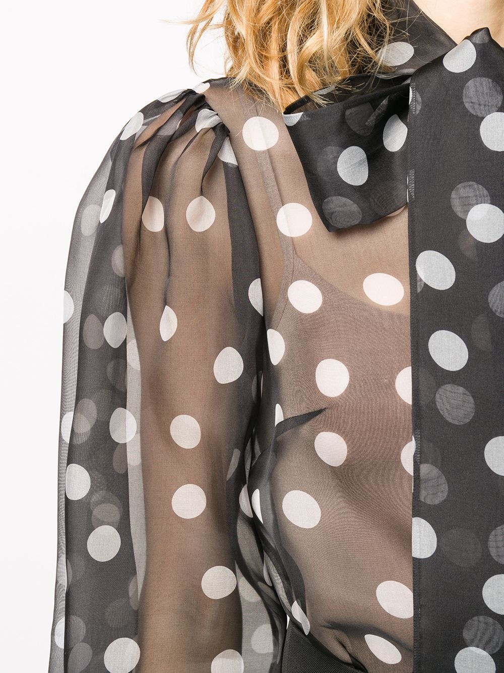 chiffon polka dot blouse - 5