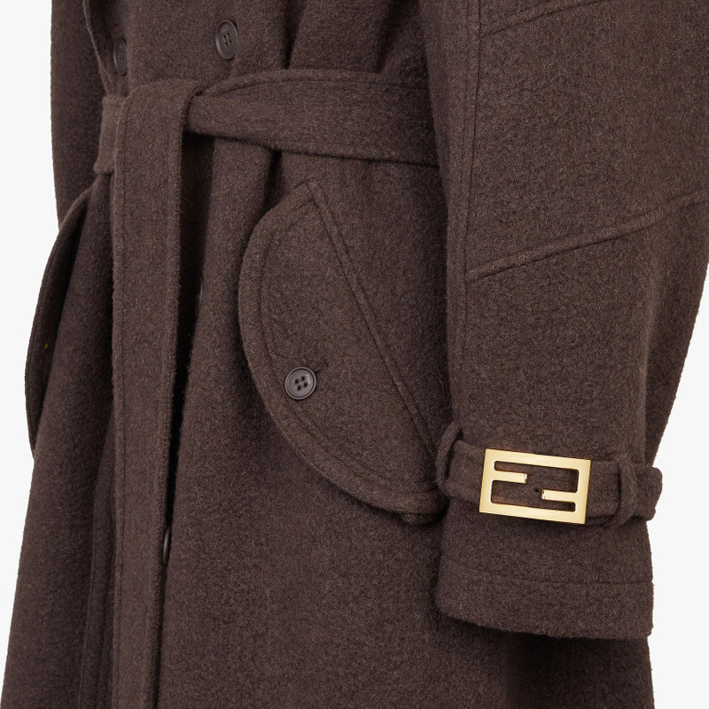 Brown cashmere trench coat 3