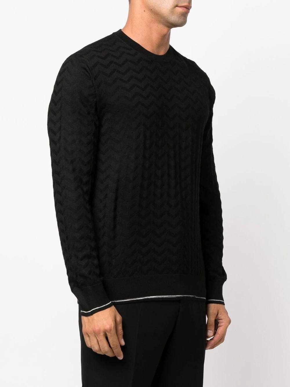 zigzag-woven wool jumper - 3