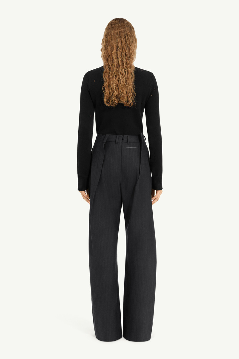 Pinstripe wool trousers 3