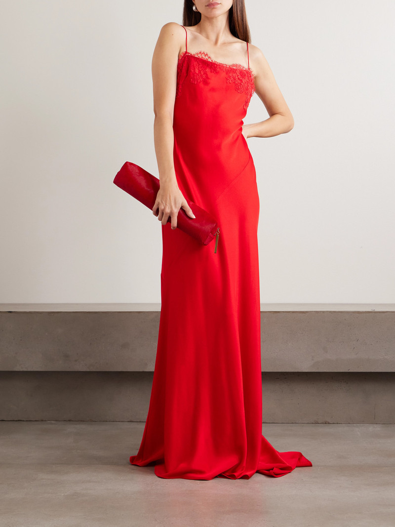 ALEX PERRY Lace-trimmed Satin-crepe Gown outlook