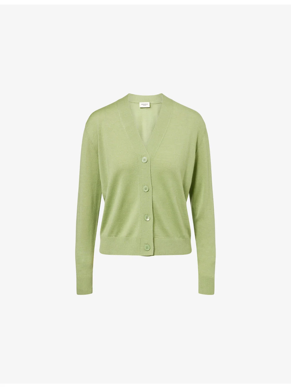 Regular-Fit V-Neck Wool-Blend Cardigan - 1