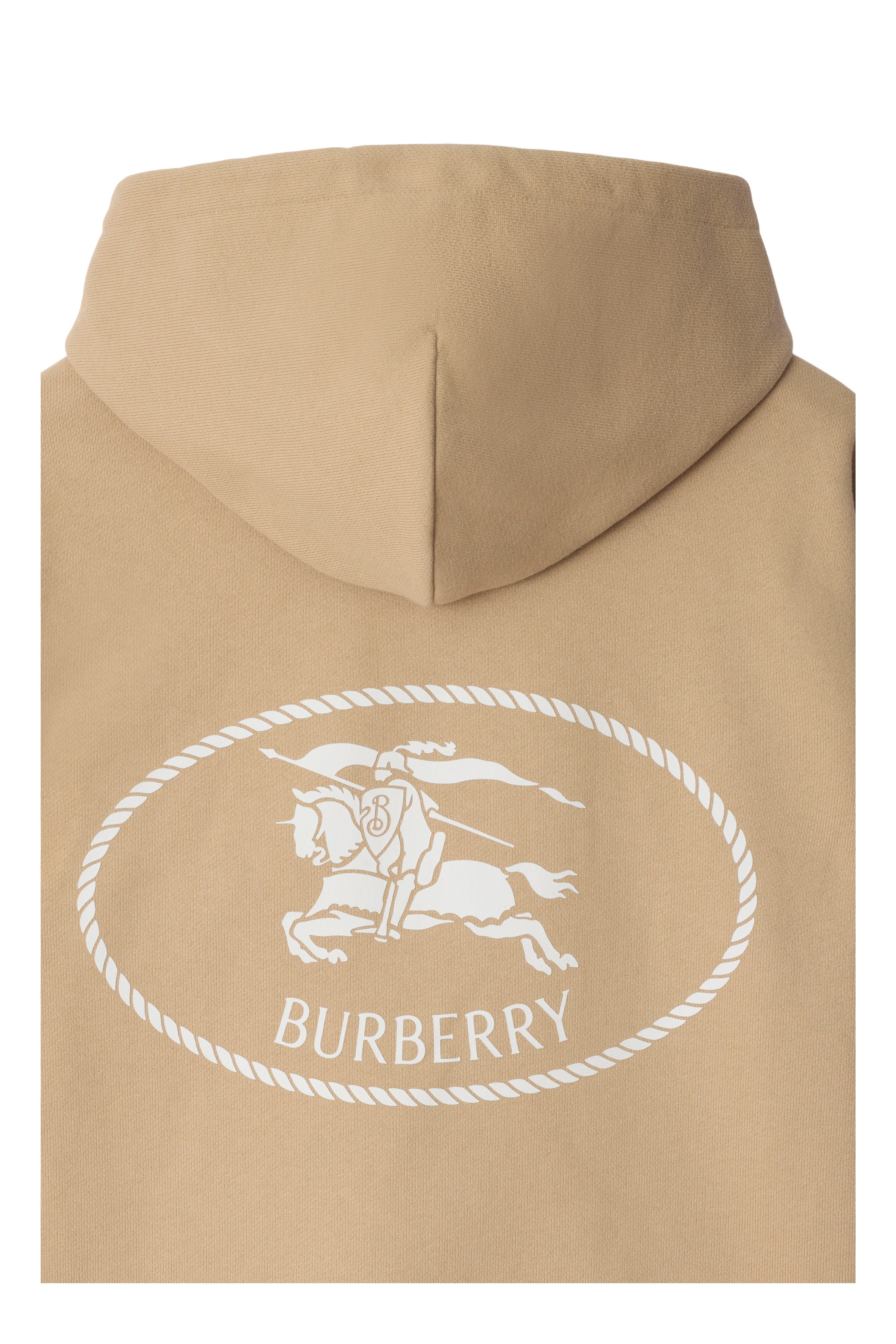 burberry Knight Stamp Cotton Hoodie in Flax Beige at Nordstrom - 5